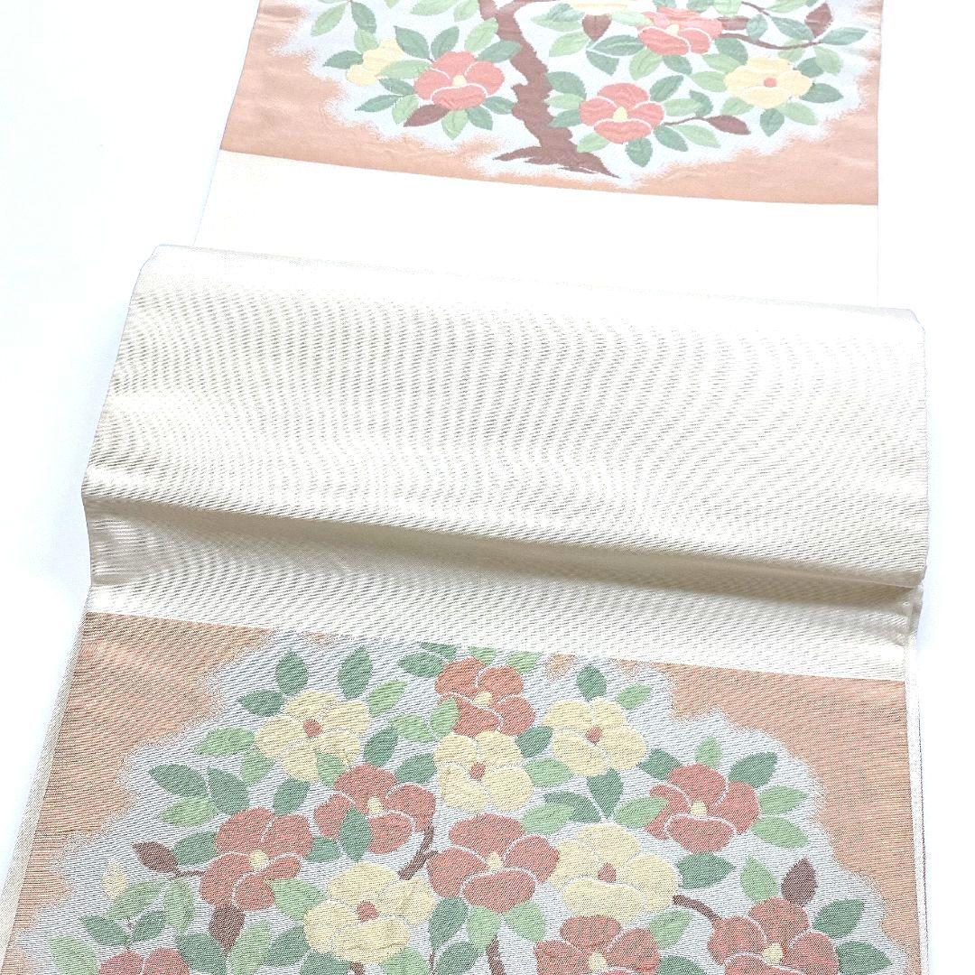 4130# Japanese Vintage Fukuro Obi Belt Kimono Fabric Silk Traditional Pink