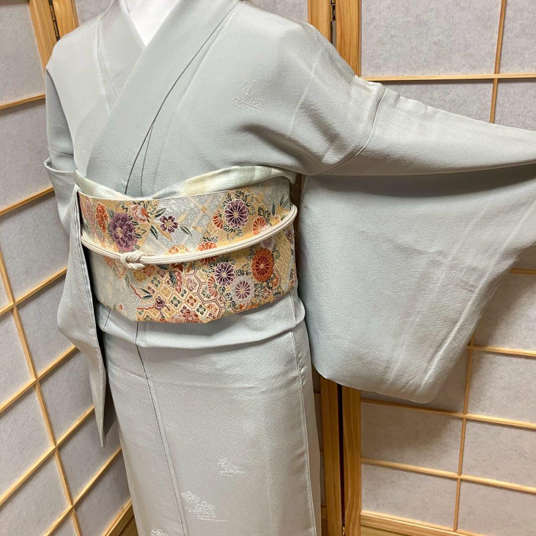 5448# Japanese Kimono Vintage Womens Silk Fabric Robe Kimono only sold