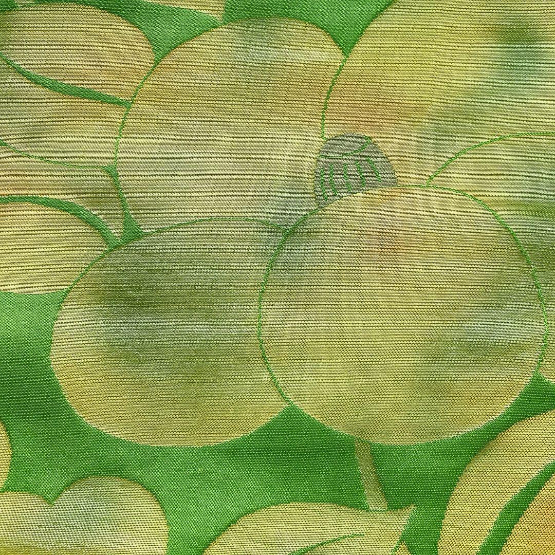 3799# Japanese Vintage Fukuro Obi Belt Kimono Fabric Silk Traditional Green