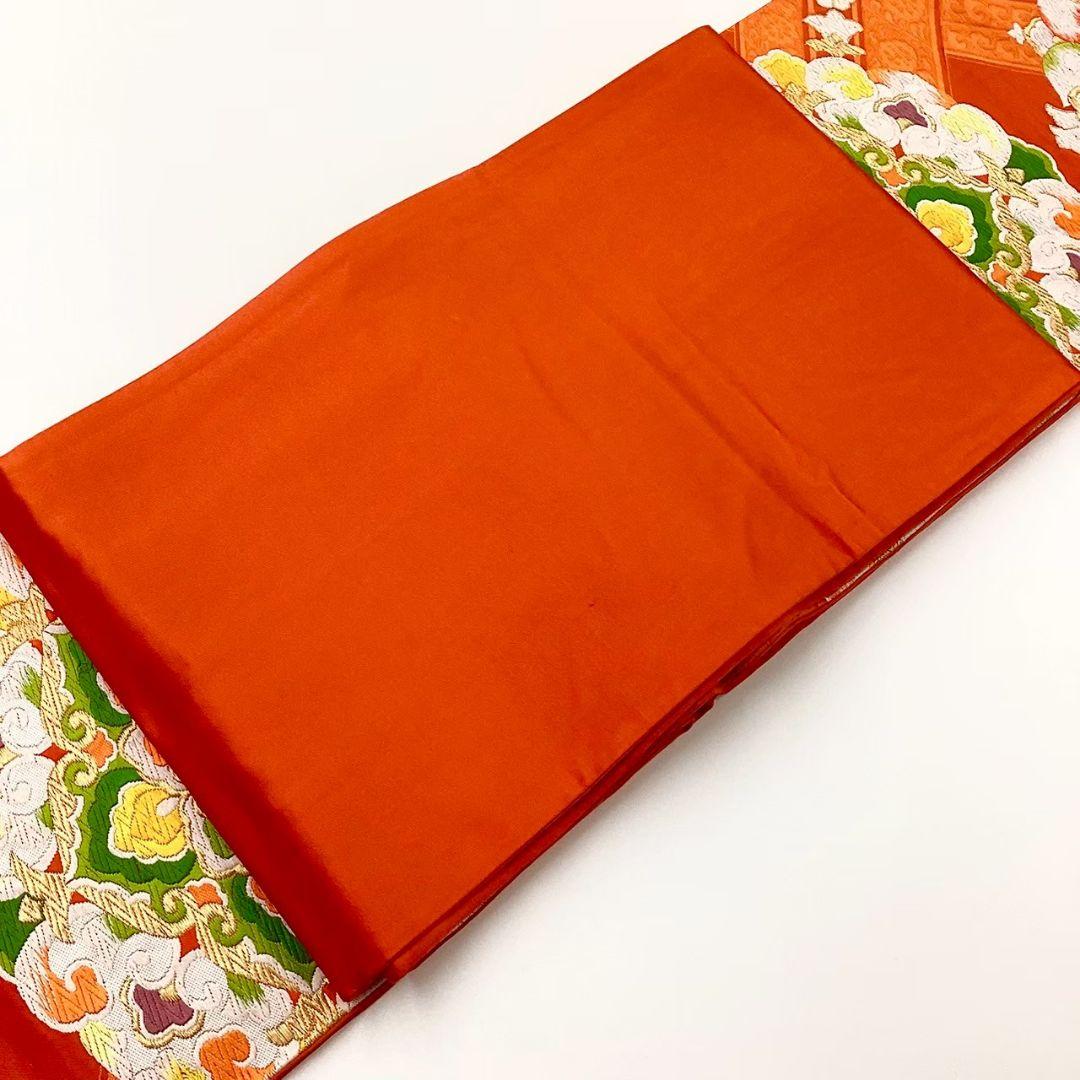 4760# Japanese Vintage Fukuro Obi Belt Kimono Fabric Silk Traditional Embroidery