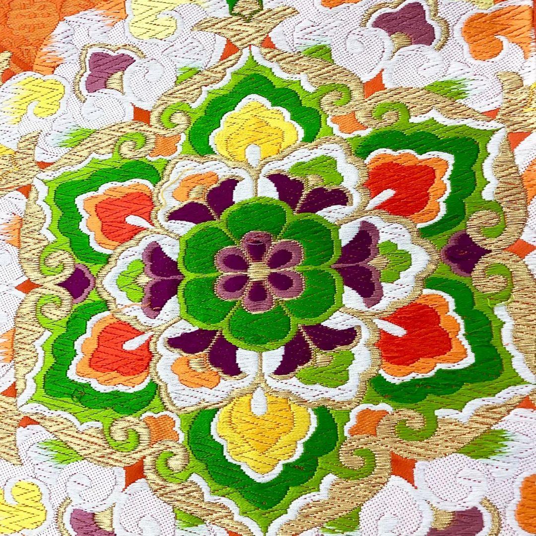 4760# Japanese Vintage Fukuro Obi Belt Kimono Fabric Silk Traditional Embroidery