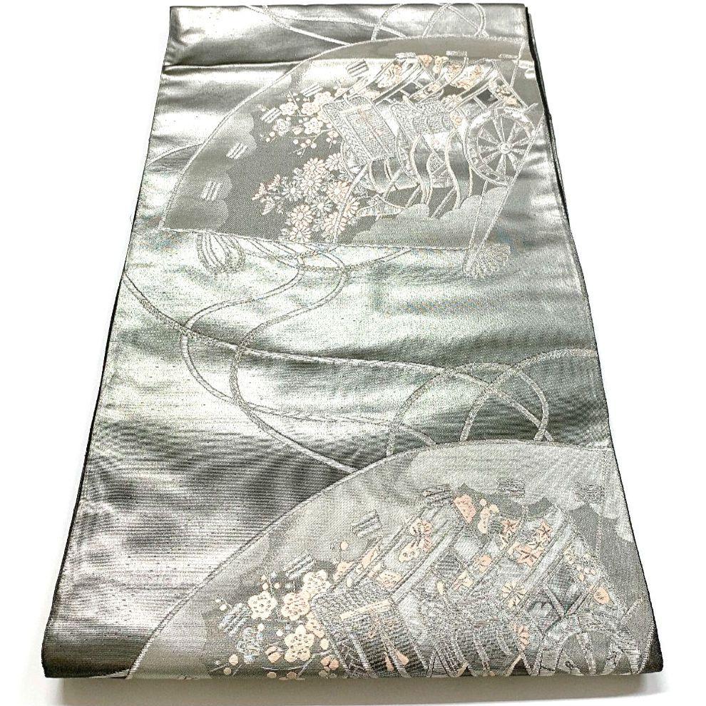5081# Japanese Vintage Fukuro Obi Belt Kimono Fabric Silk Traditional