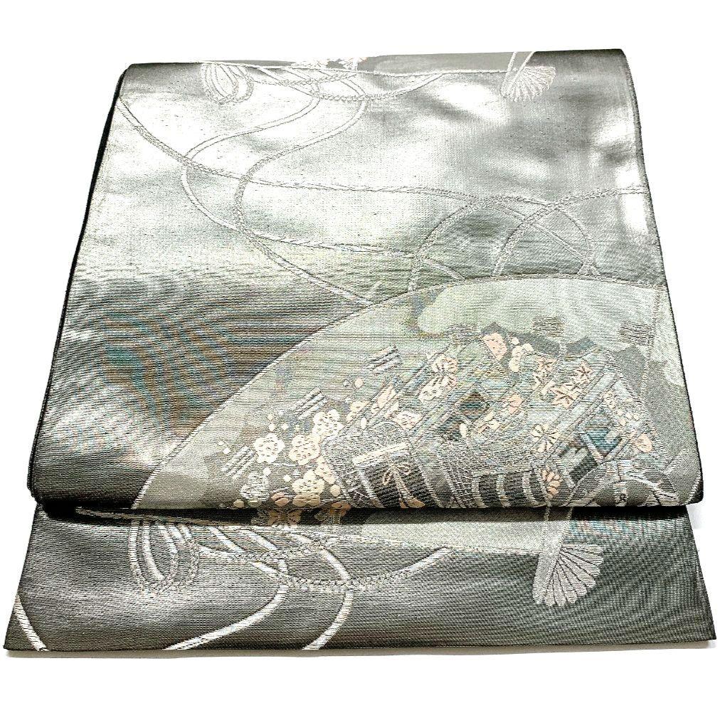5081# Japanese Vintage Fukuro Obi Belt Kimono Fabric Silk Traditional