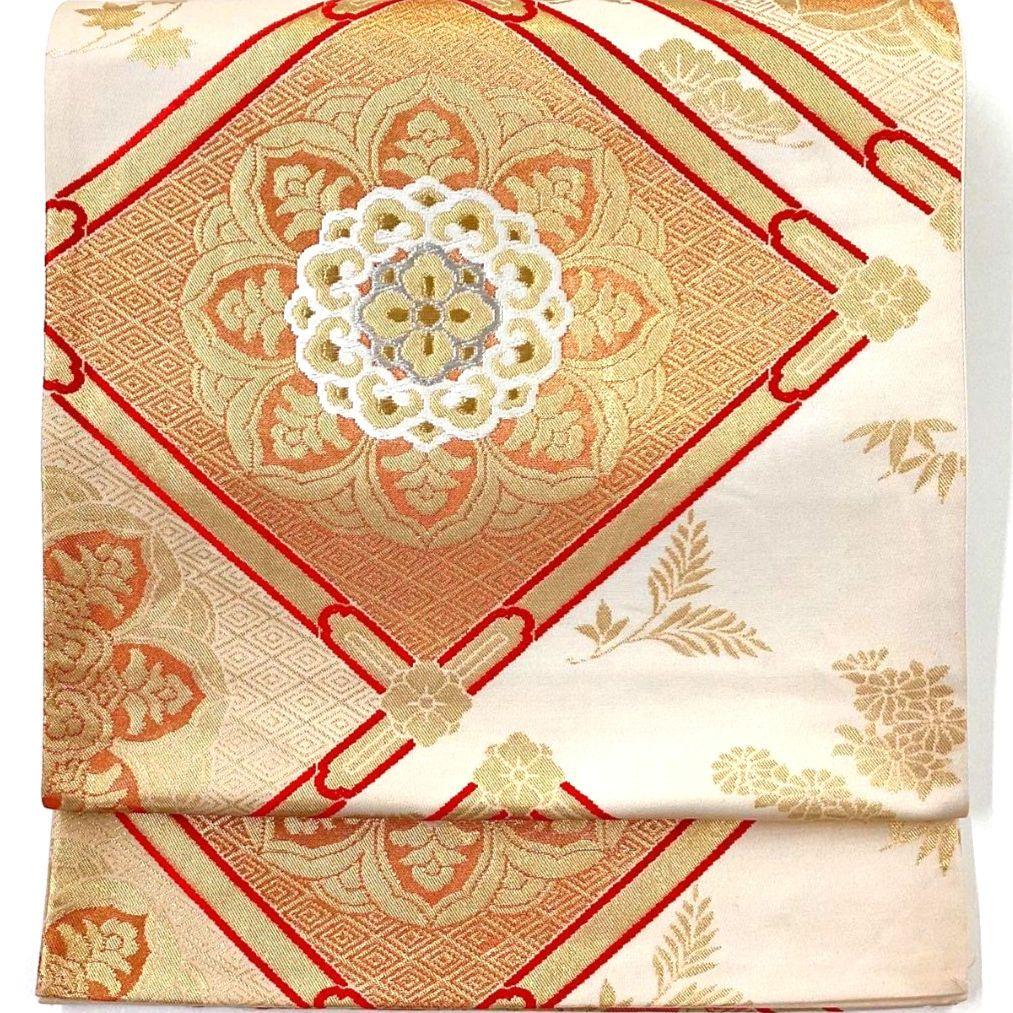 3641# Japanese Vintage Fukuro Obi Belt Kimono Fabric Silk Traditional