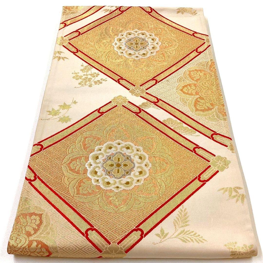 3641# Japanese Vintage Fukuro Obi Belt Kimono Fabric Silk Traditional