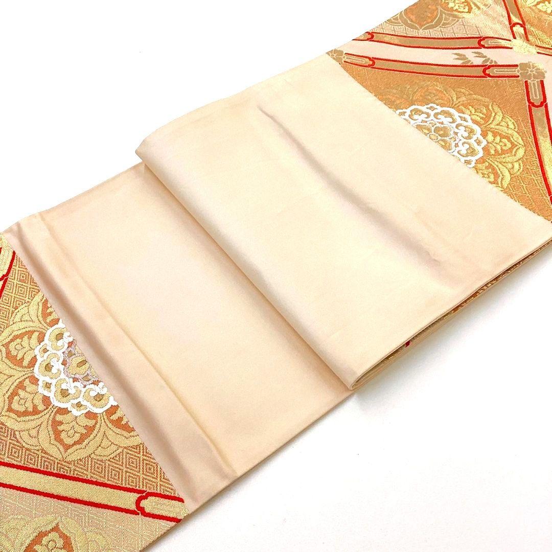 3641# Japanese Vintage Fukuro Obi Belt Kimono Fabric Silk Traditional