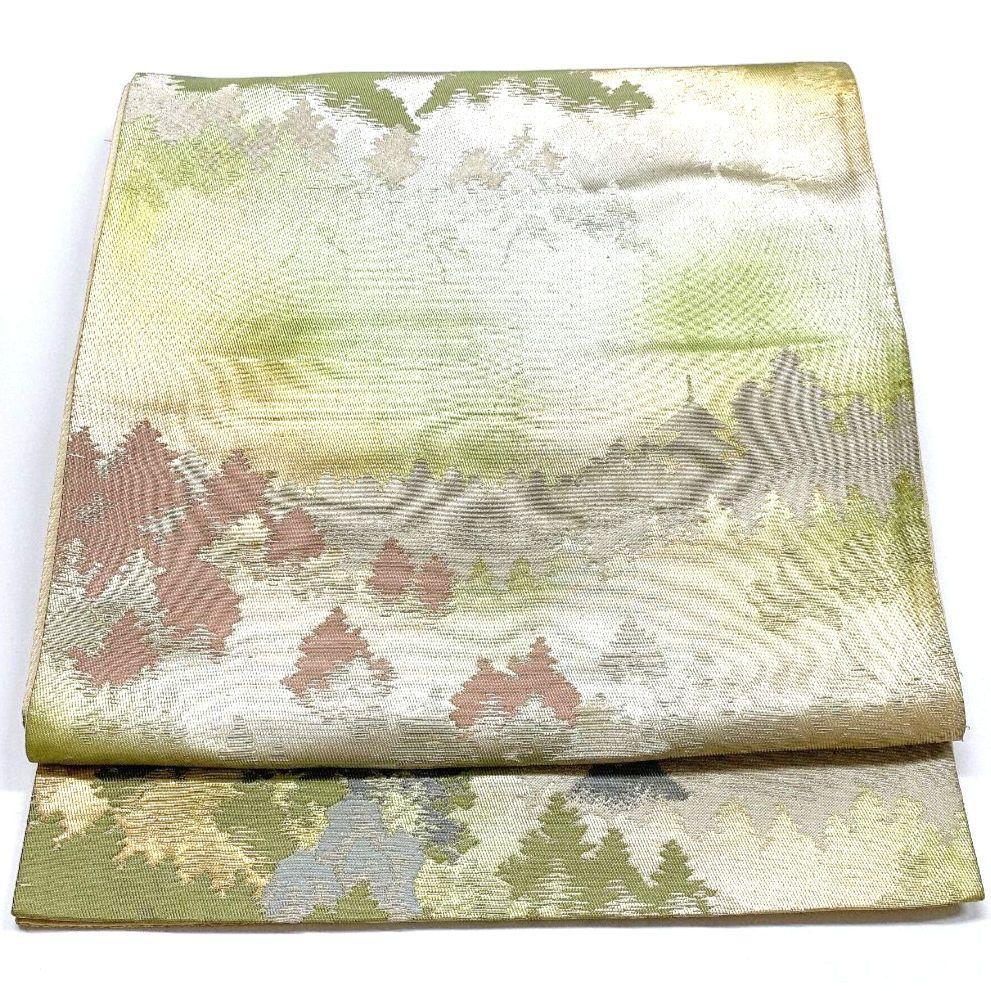 4512# Japanese Vintage Fukuro Obi Belt Kimono Fabric Silk Traditional