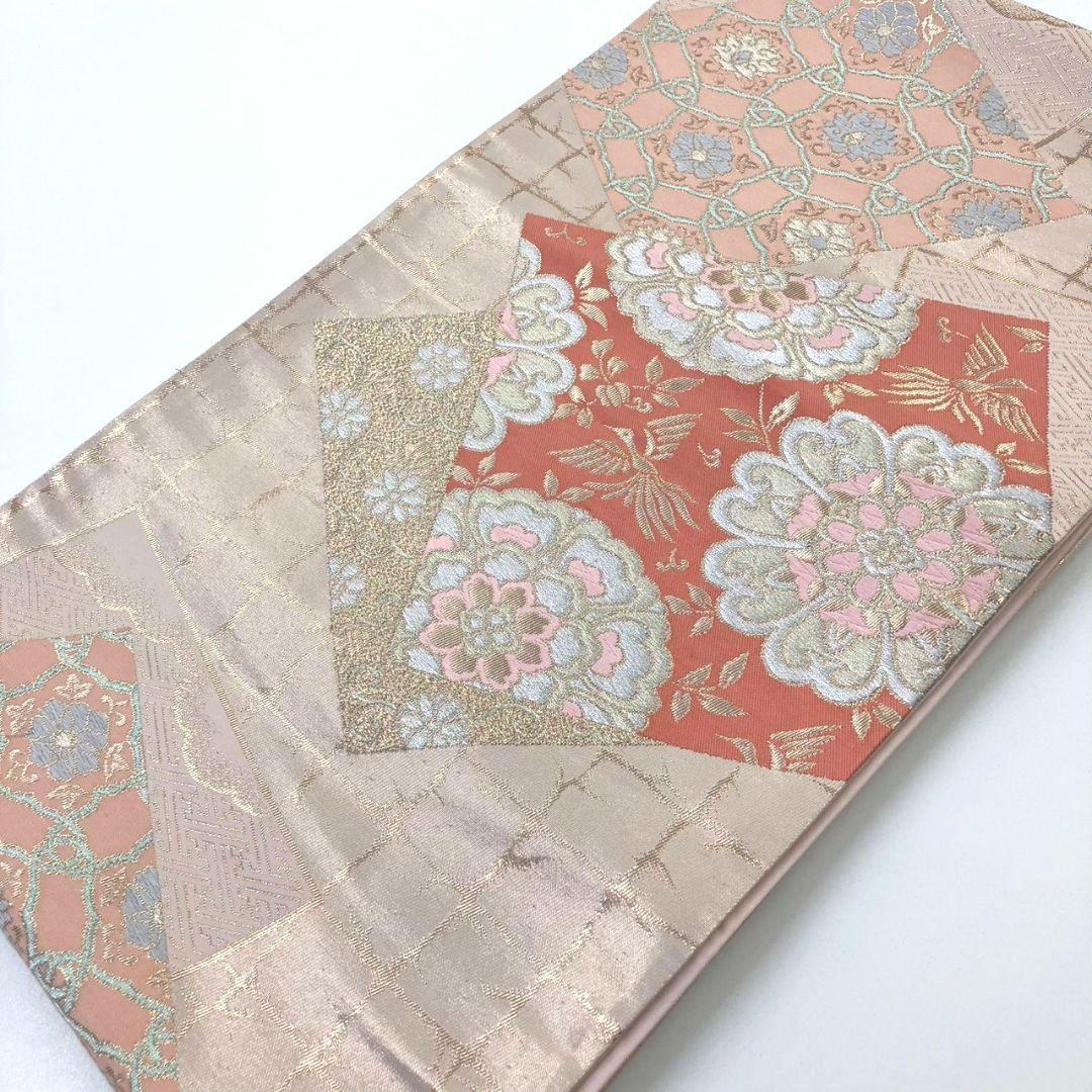 2497# Japanese Vintage Fukuro Obi Belt Kimono Fabric Silk Traditional Untailored