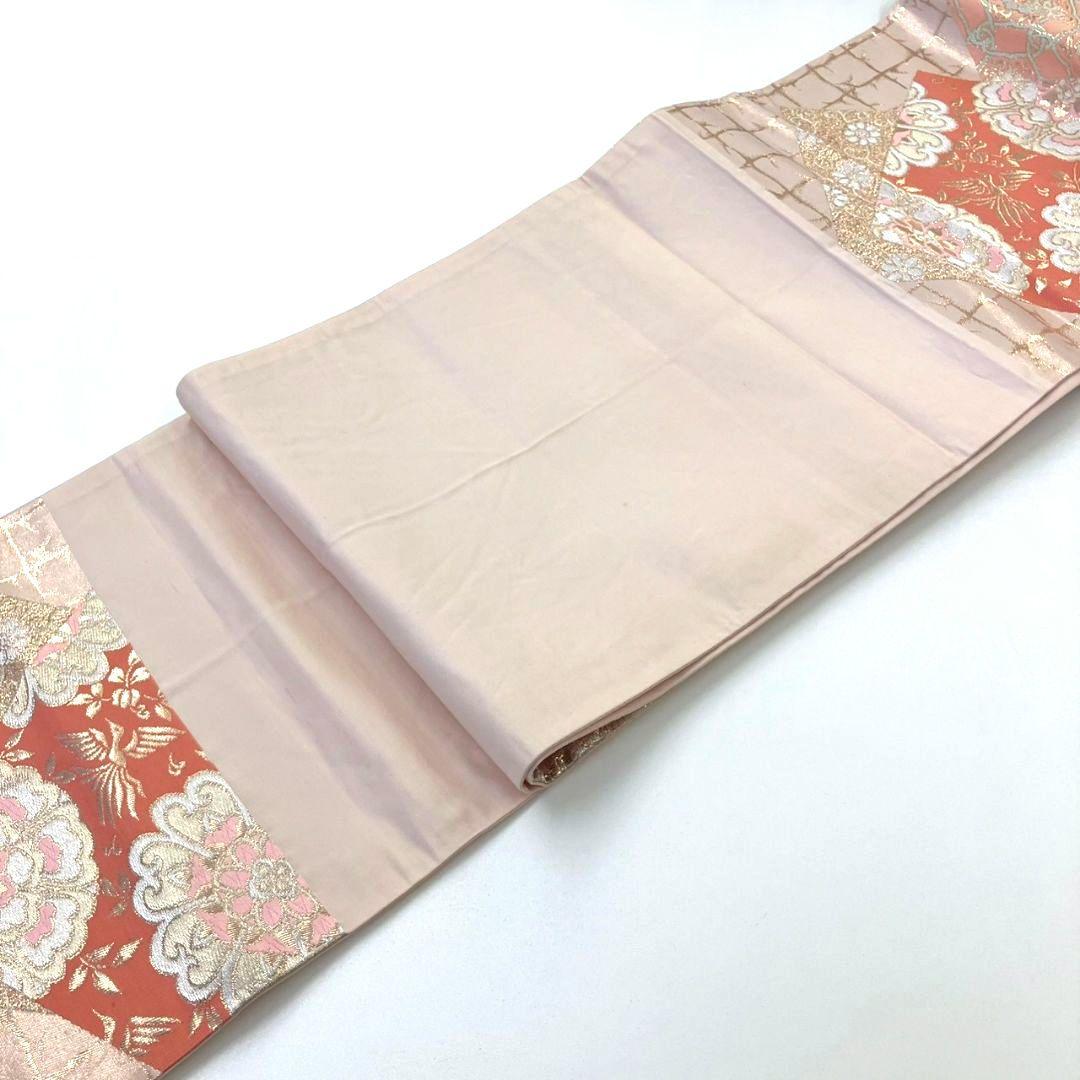 2497# Japanese Vintage Fukuro Obi Belt Kimono Fabric Silk Traditional Untailored