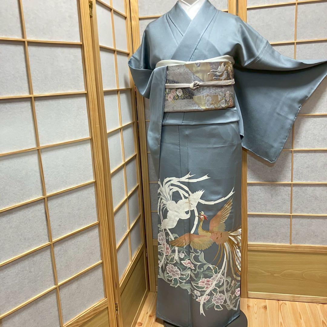 4424# Japanese Tomesode Kimono Vintage Womens Silk Fabric Robe Kimono only sold