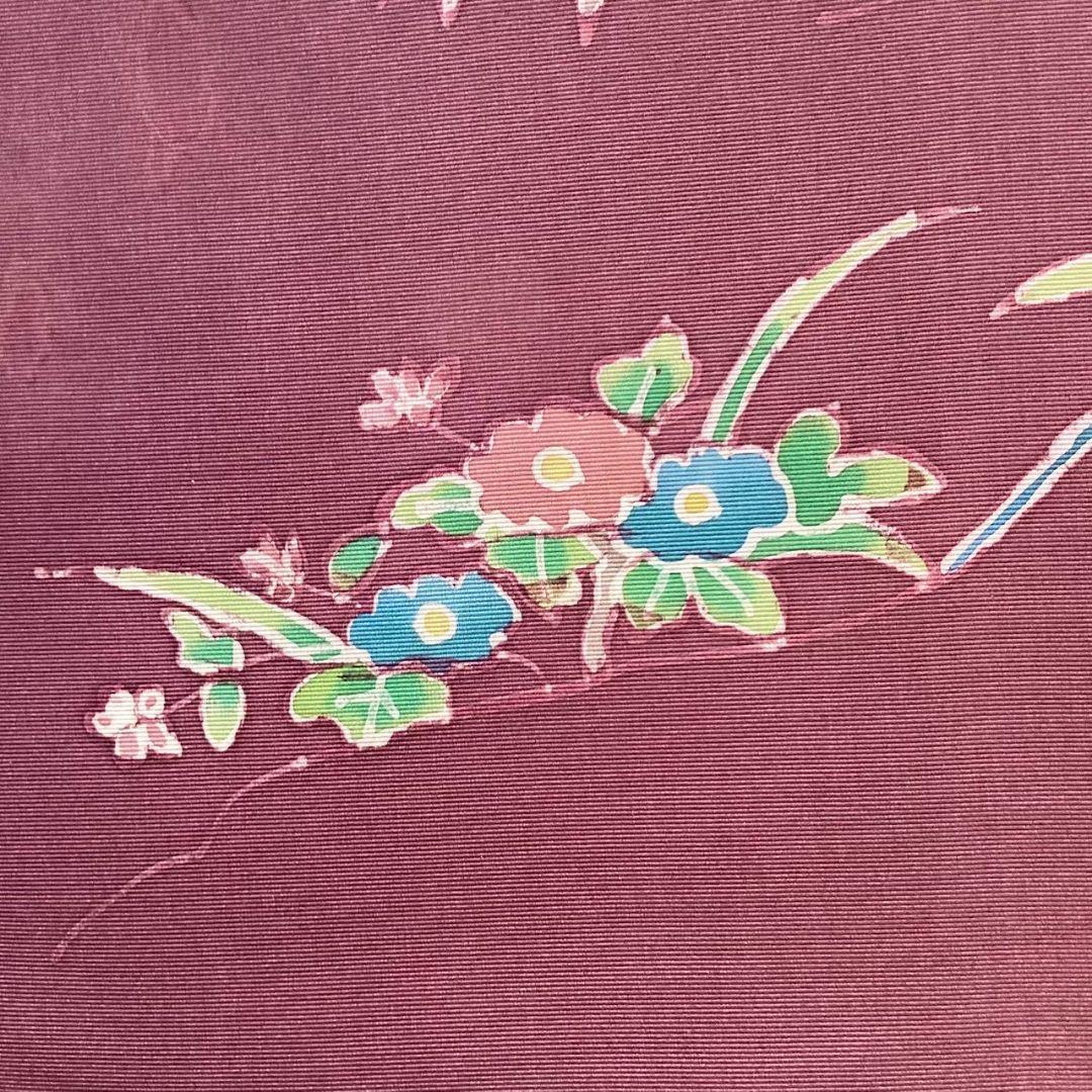 4746# Japanese Vintage Fukuro Obi Belt Kimono Fabric Silk Traditional Purple