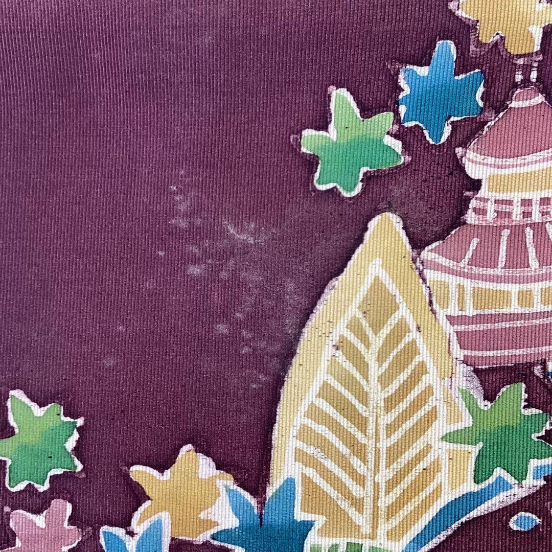 4746# Japanese Vintage Fukuro Obi Belt Kimono Fabric Silk Traditional Purple
