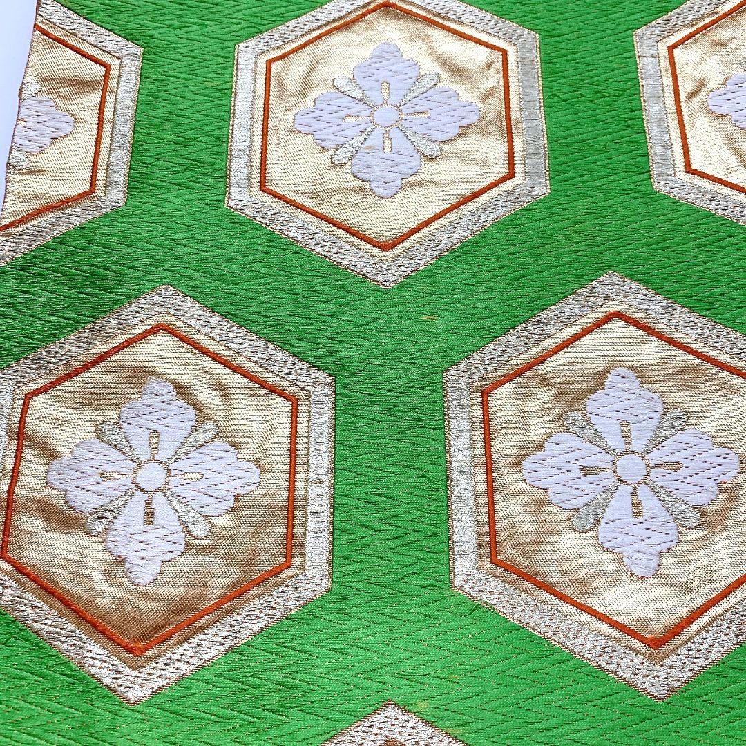 5060# Japanese Vintage Fukuro Obi Belt Kimono Fabric Silk Traditional Embroidery