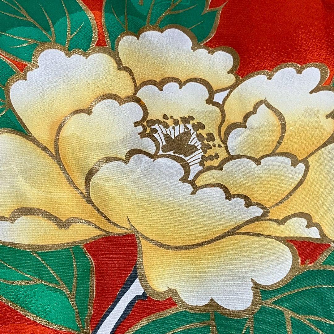 5466# Japanese Furisode Kimono Vintage Womens Silk Fabric Robe Kimono only sold