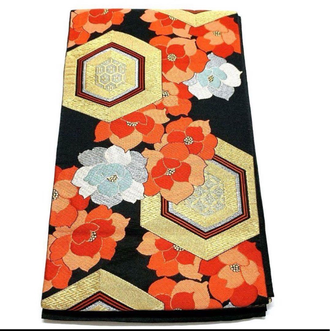 4357# Japanese Vintage Furisode Kimono Obi Obijime Obiage 4-Piece Set Silk Robe