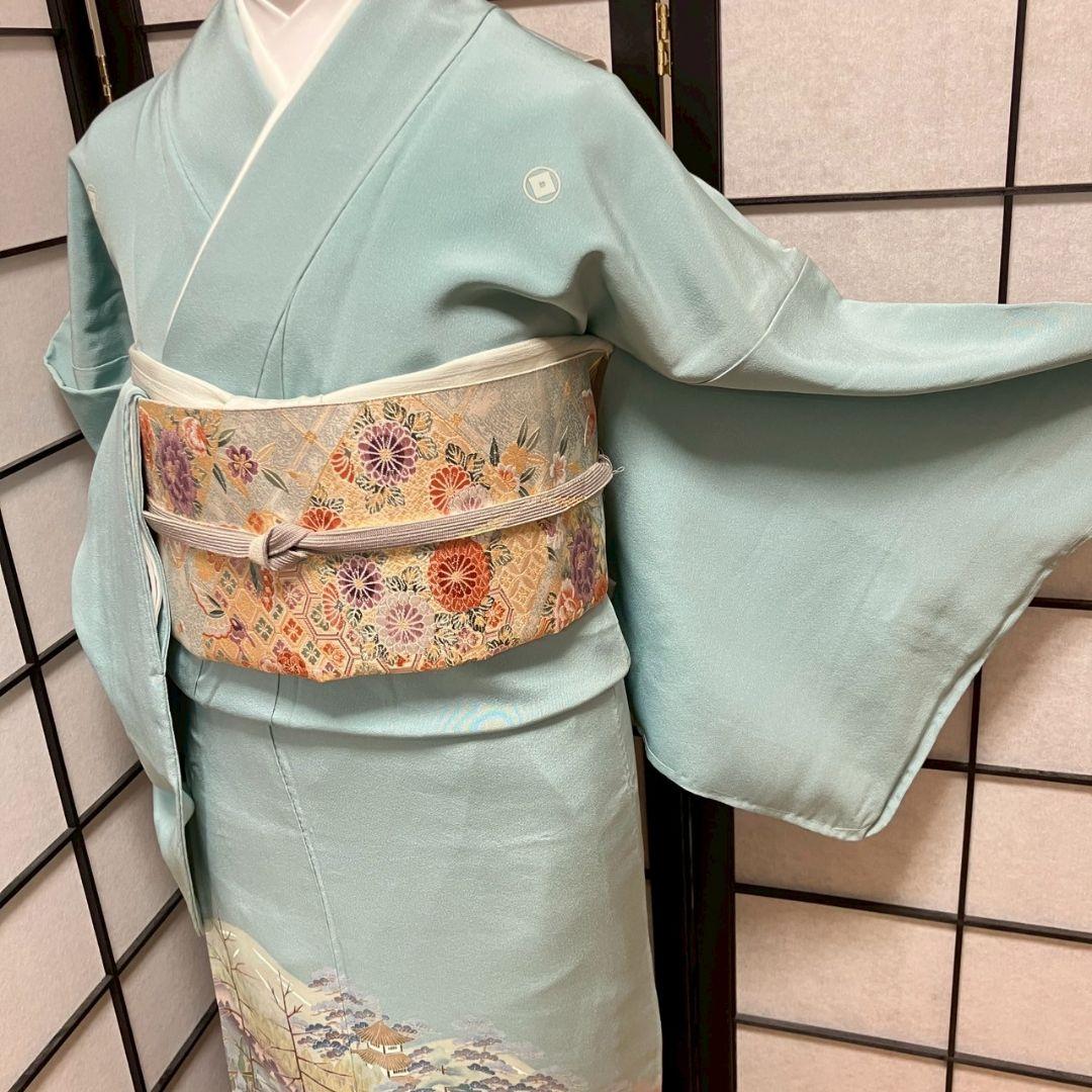 3965# Japanese Tomesode Kimono Vintage Womens Silk Fabric Robe Kimono only sold