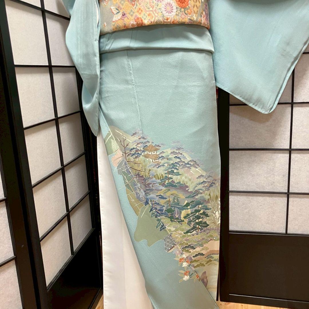 3965# Japanese Tomesode Kimono Vintage Womens Silk Fabric Robe Kimono only sold