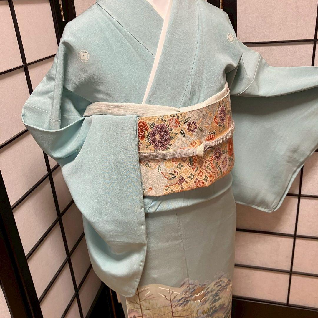3965# Japanese Tomesode Kimono Vintage Womens Silk Fabric Robe Kimono only sold
