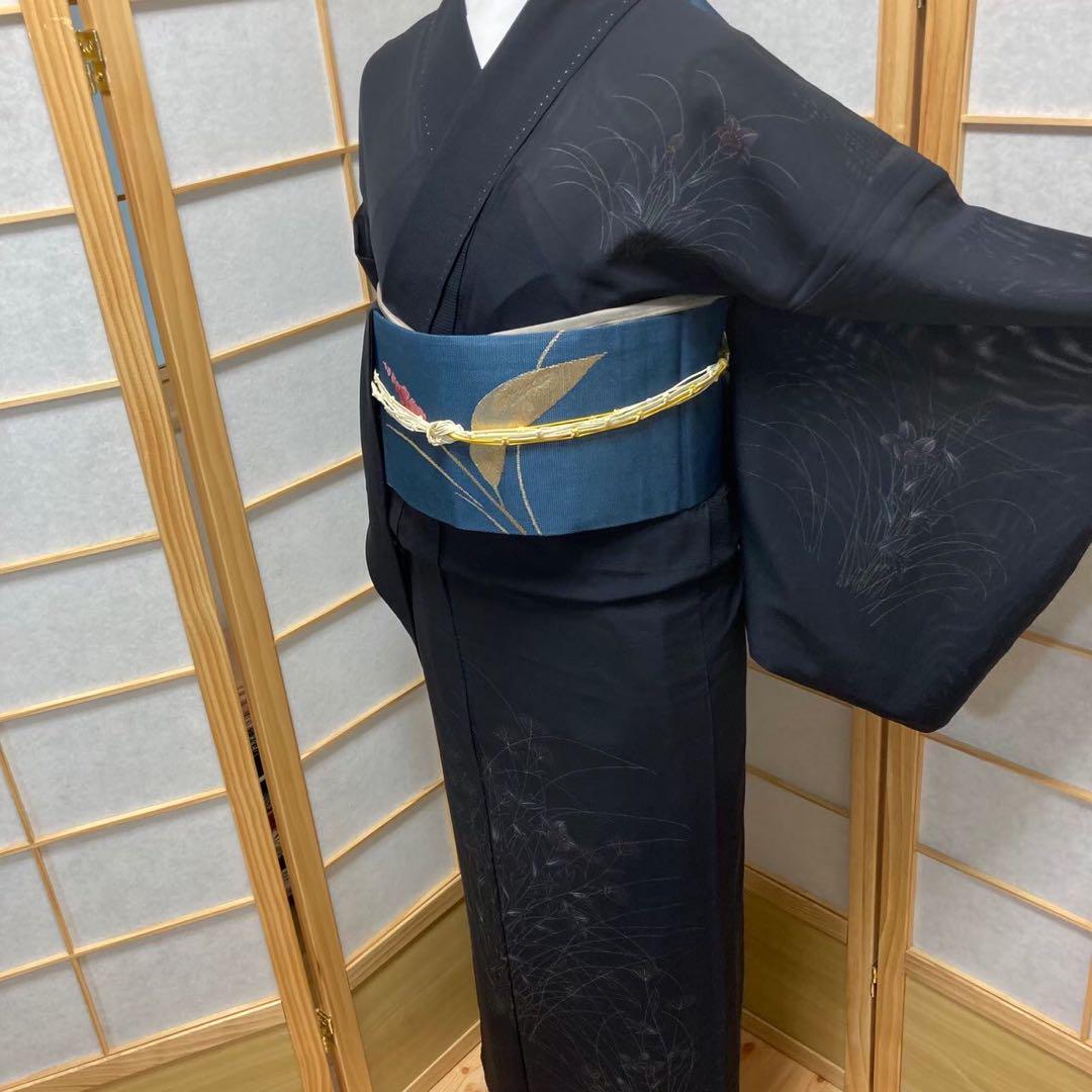 0315# Japanese Kimono only sold Vintage Womens Silk Fabric Robe Summer kimono