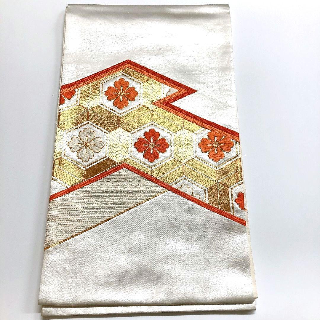 2735# Japanese Vintage Fukuro Obi Belt Kimono Fabric Silk Traditional Embroidery