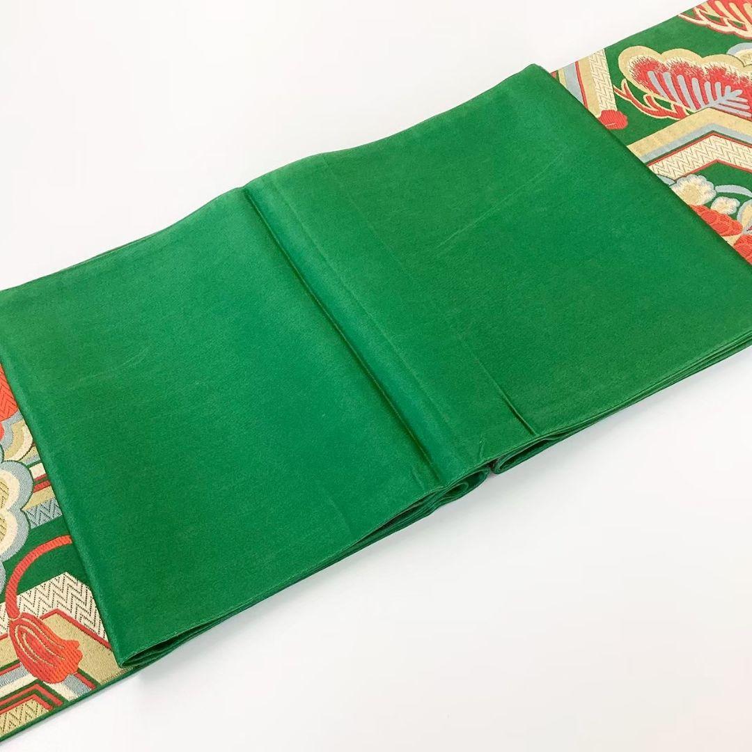 4756# Japanese Vintage Fukuro Obi Belt Kimono Fabric Silk Traditional Embroidery