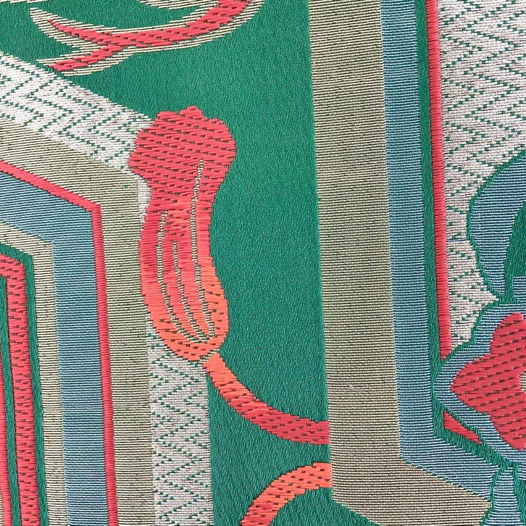 4756# Japanese Vintage Fukuro Obi Belt Kimono Fabric Silk Traditional Embroidery