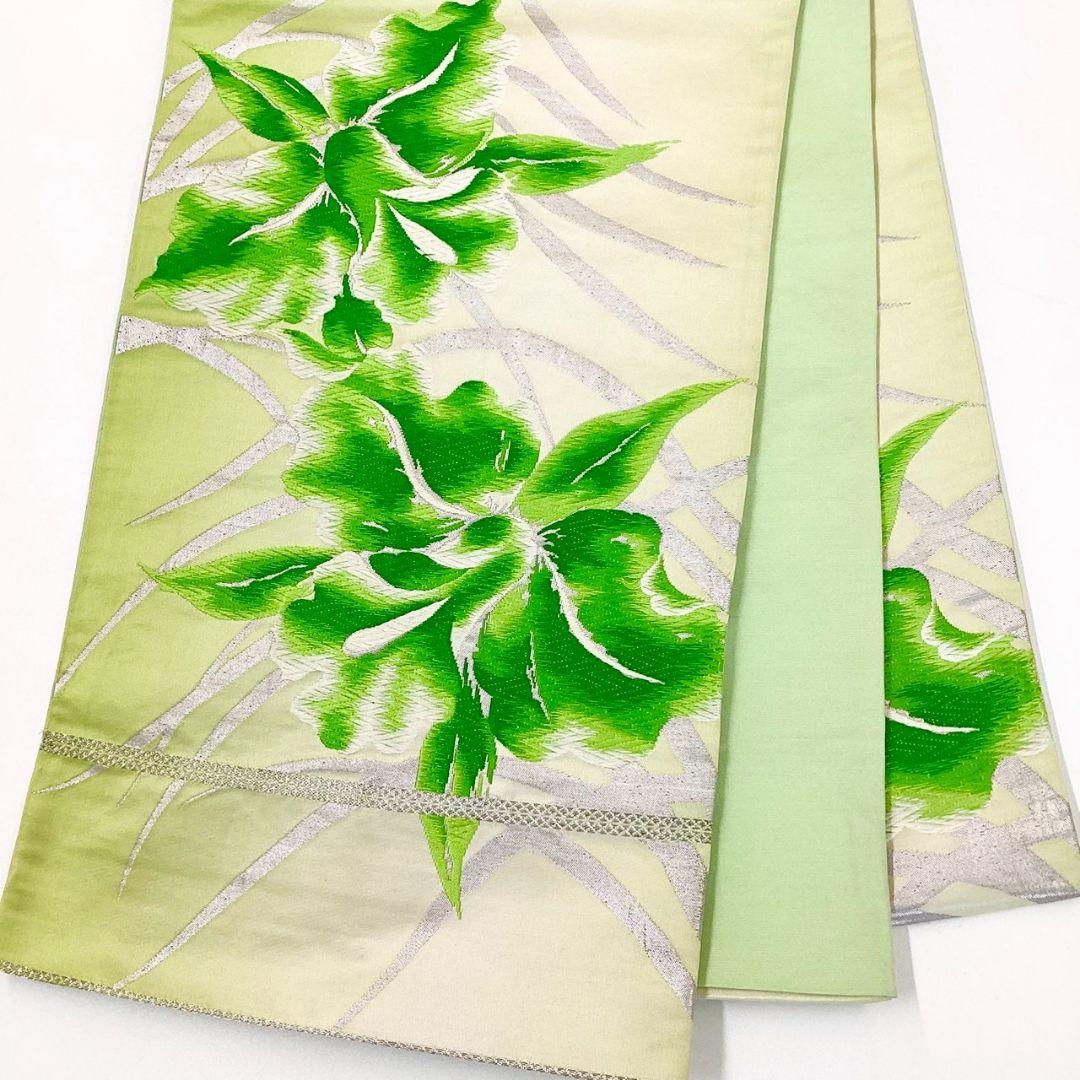 4951# Japanese Vintage Fukuro Obi Belt Kimono Fabric Silk Traditional Embroidery