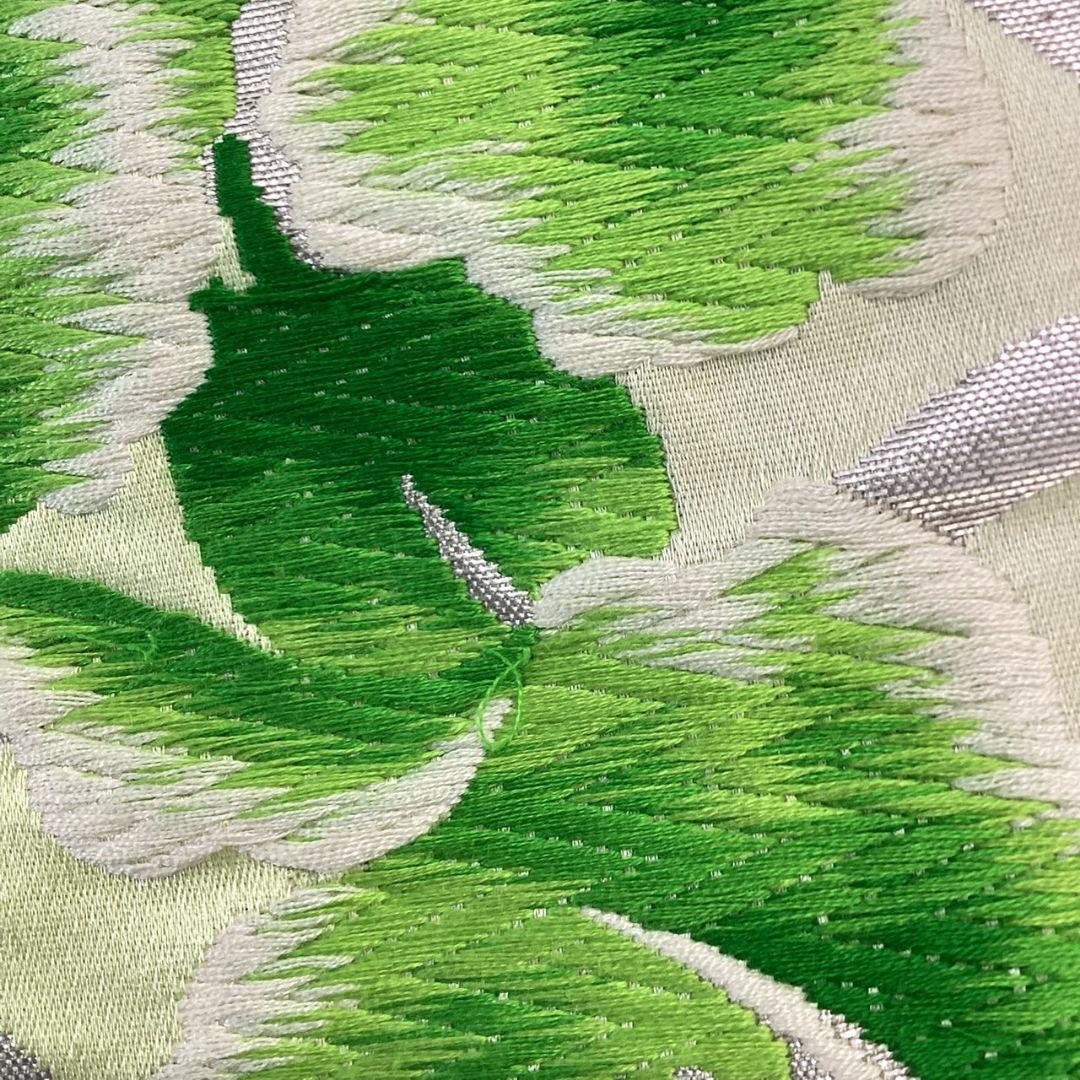 4951# Japanese Vintage Fukuro Obi Belt Kimono Fabric Silk Traditional Embroidery
