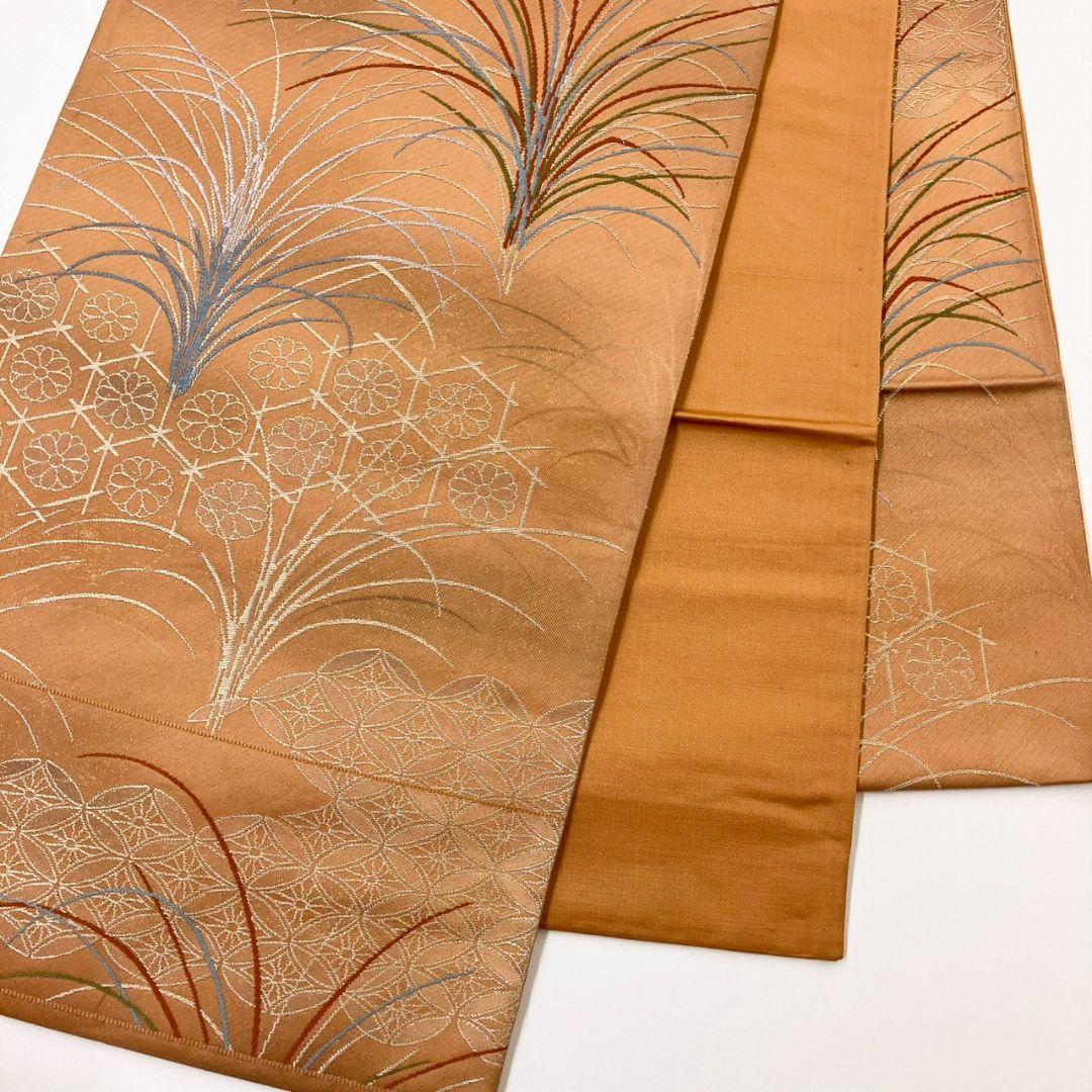 3106# Japanese Vintage Fukuro Obi Belt Kimono Fabric Silk Traditional