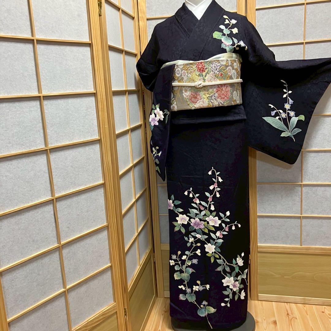 4409# Japanese Kimono Vintage Womens Silk Fabric Robe Kimono only sold