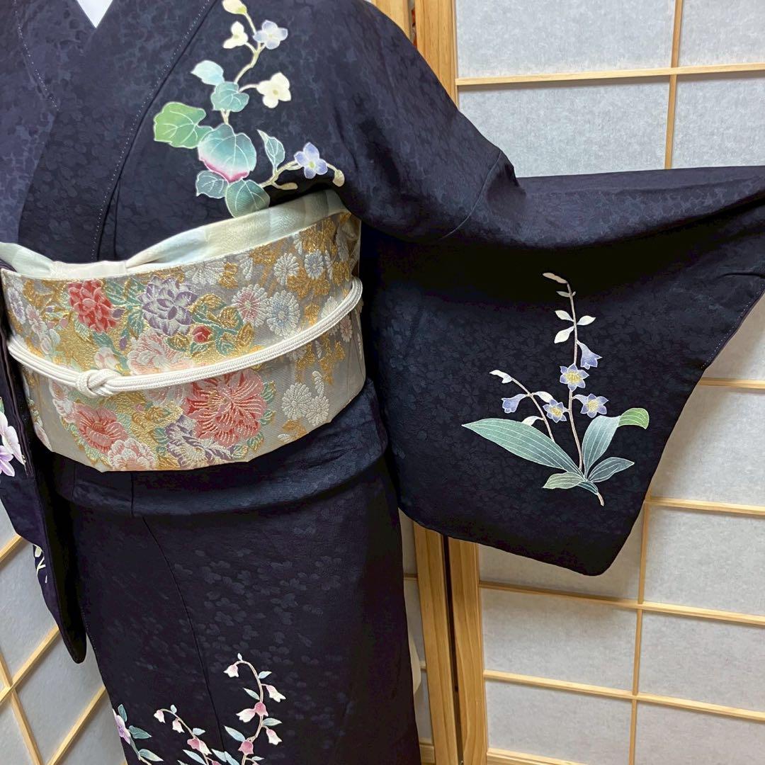 4409# Japanese Kimono Vintage Womens Silk Fabric Robe Kimono only sold