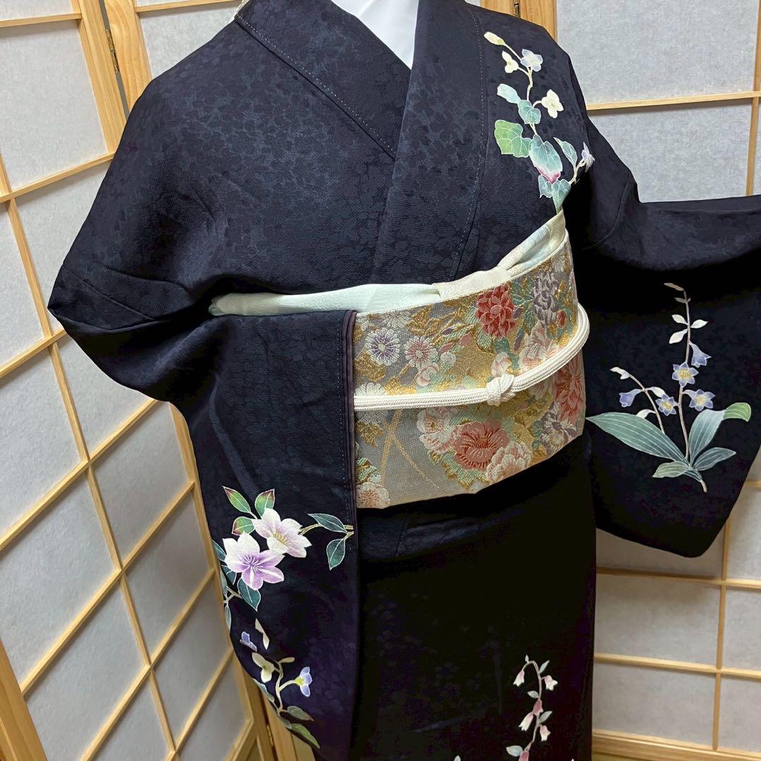 4409# Japanese Kimono Vintage Womens Silk Fabric Robe Kimono only sold