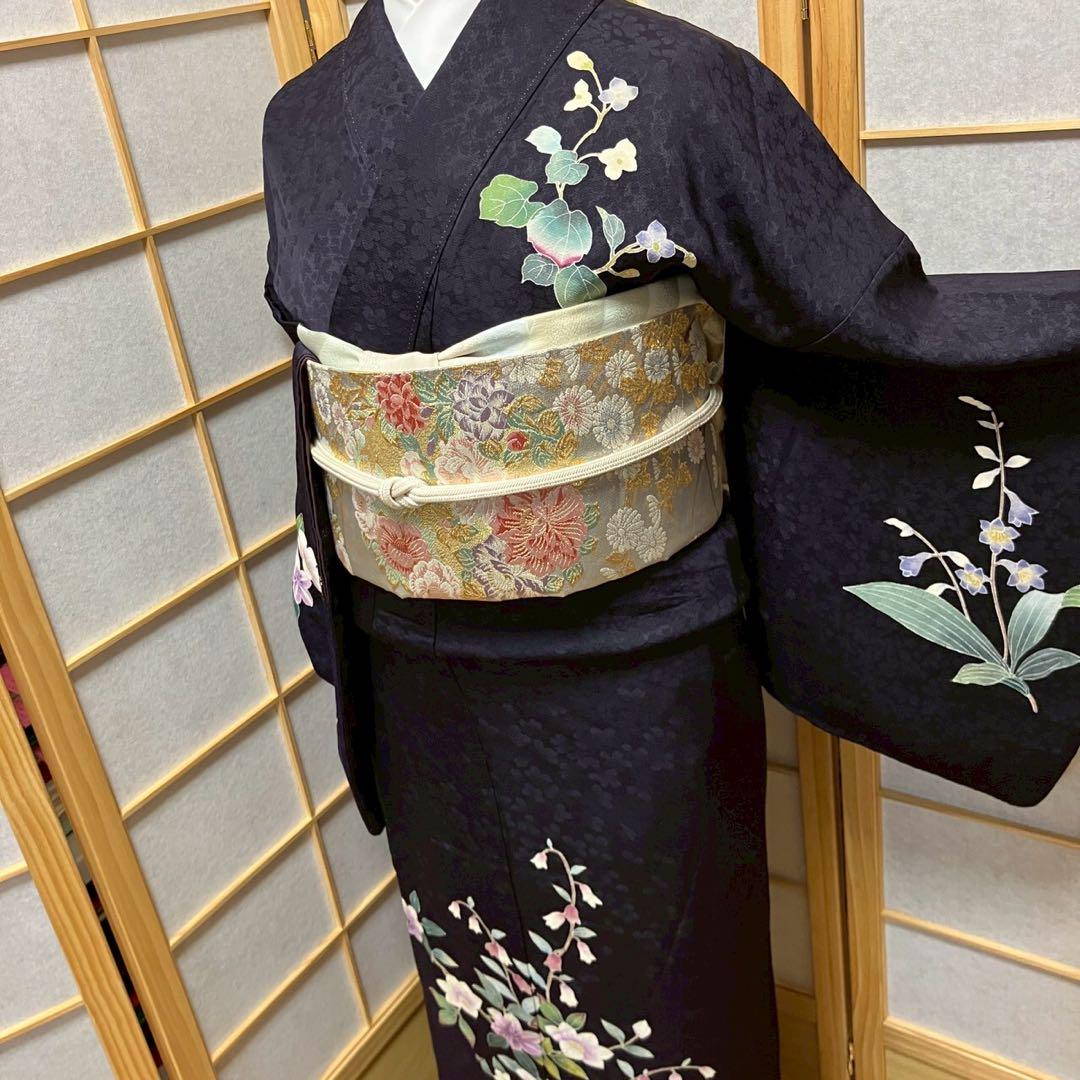 4409# Japanese Kimono Vintage Womens Silk Fabric Robe Kimono only sold