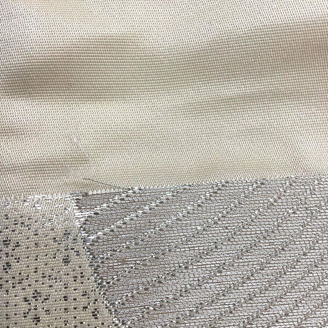 4986# Japanese Vintage Fukuro Obi Belt Kimono Fabric Silk Traditional Silver