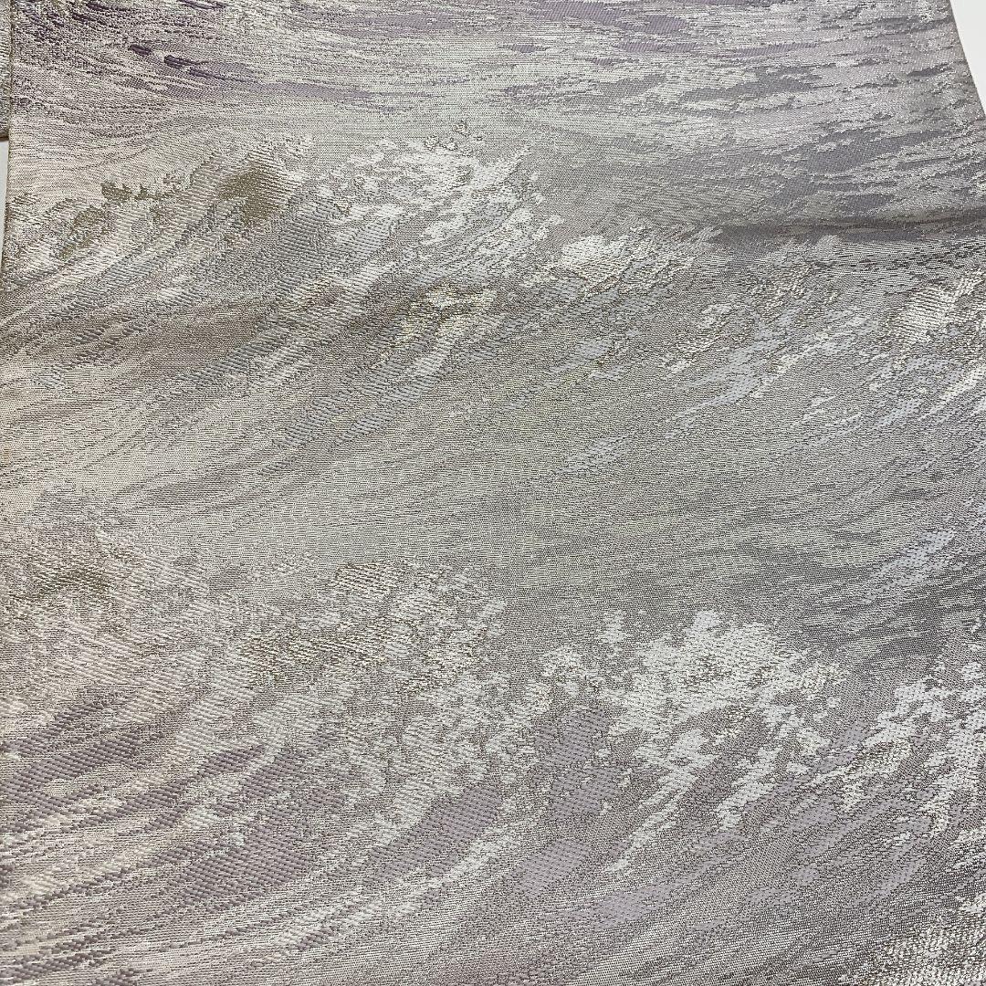 5071# Japanese Vintage Fukuro Obi Belt Kimono Fabric Silk Traditional Silver