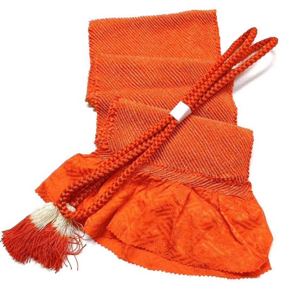 4205# Japanese Kimono Accessory Obiage and Obijime 2-piece Set Silk Shibori