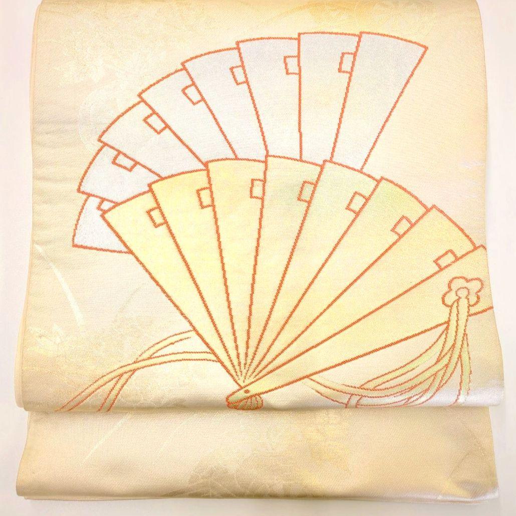 2514# Japanese Vintage Fukuro Obi Belt Kimono Fabric Silk Traditional Gold