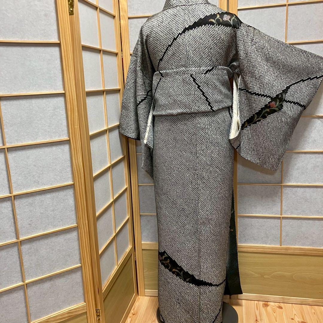 4883# Japanese Kimono Vintage Womens Silk Fabric Robe Kimono only sold Shibori