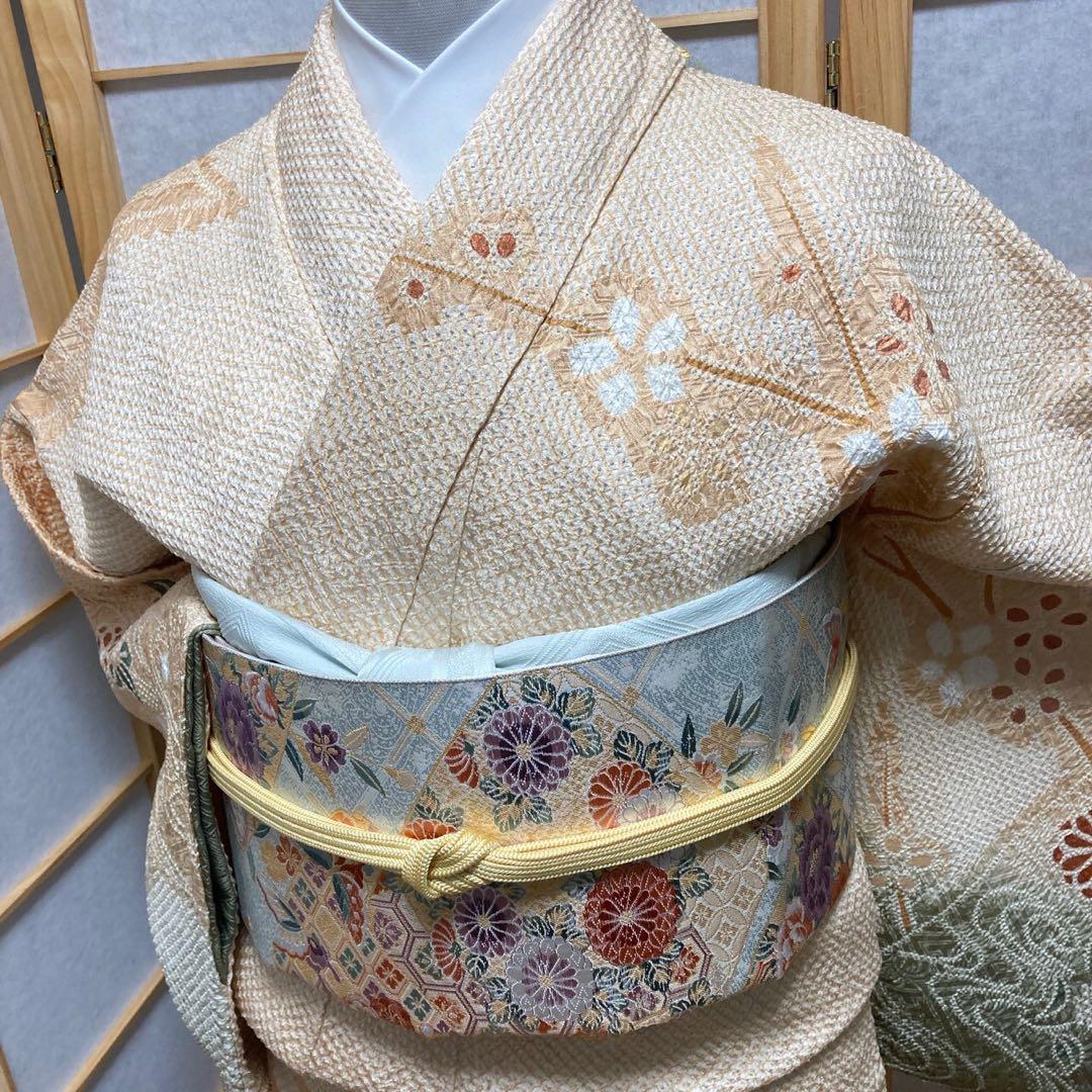 3113# Japanese Kimono Vintage Womens Silk Fabric Robe Kimono only sold Shibori
