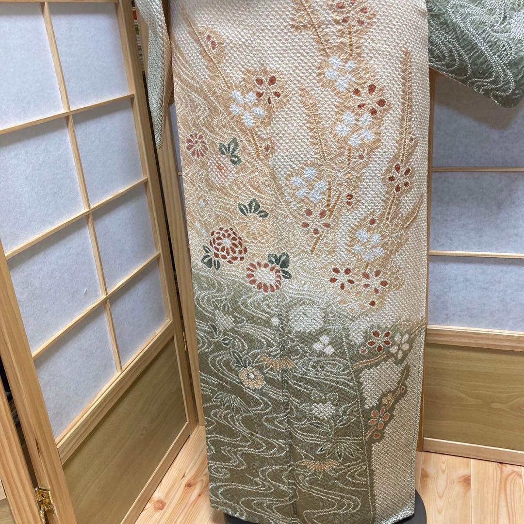 3113# Japanese Kimono Vintage Womens Silk Fabric Robe Kimono only sold Shibori