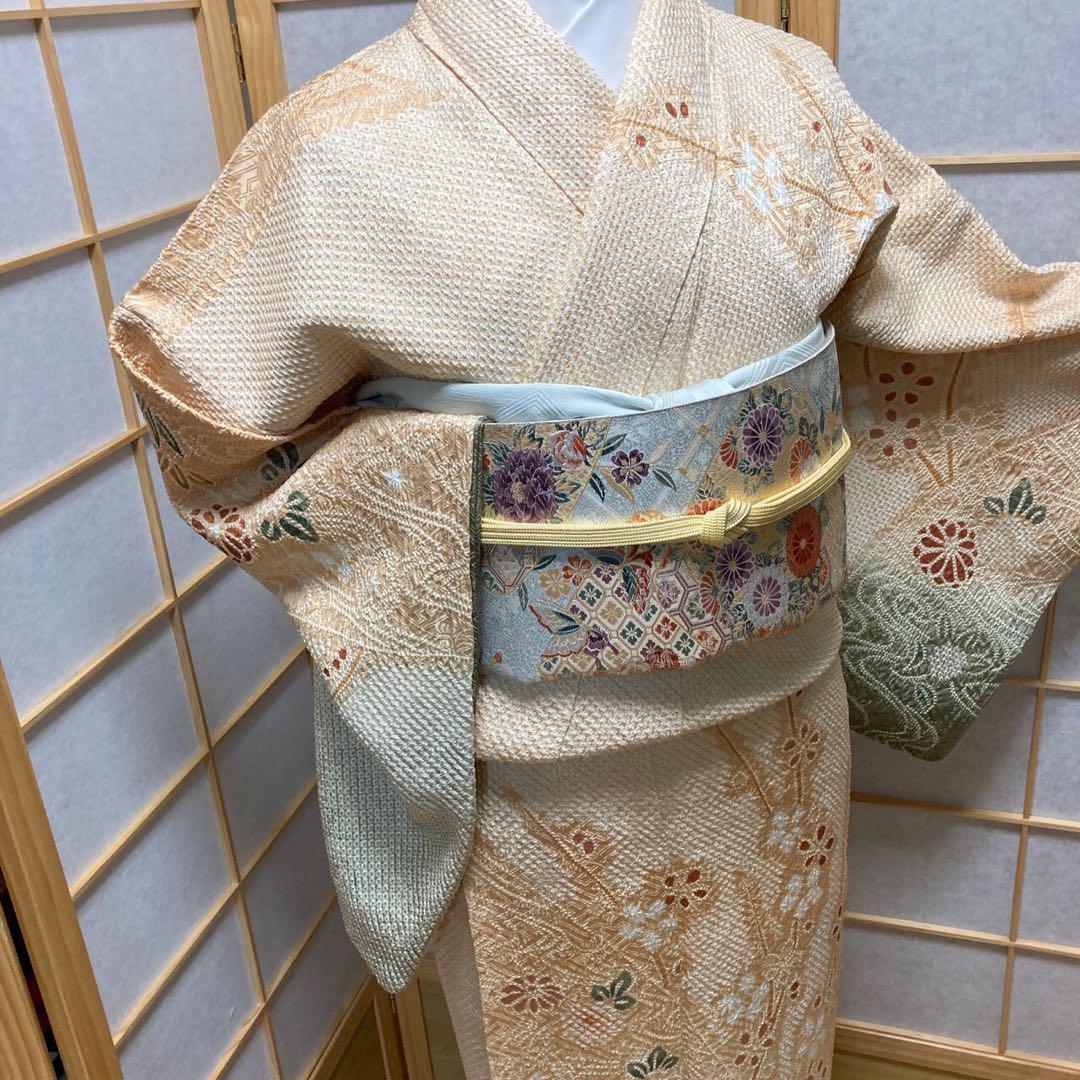 3113# Japanese Kimono Vintage Womens Silk Fabric Robe Kimono only sold Shibori