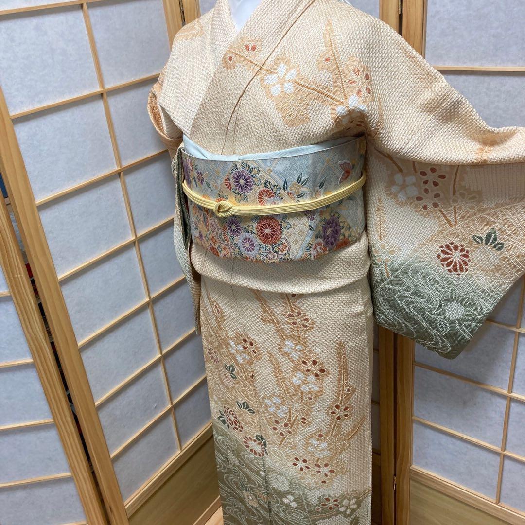 3113# Japanese Kimono Vintage Womens Silk Fabric Robe Kimono only sold Shibori