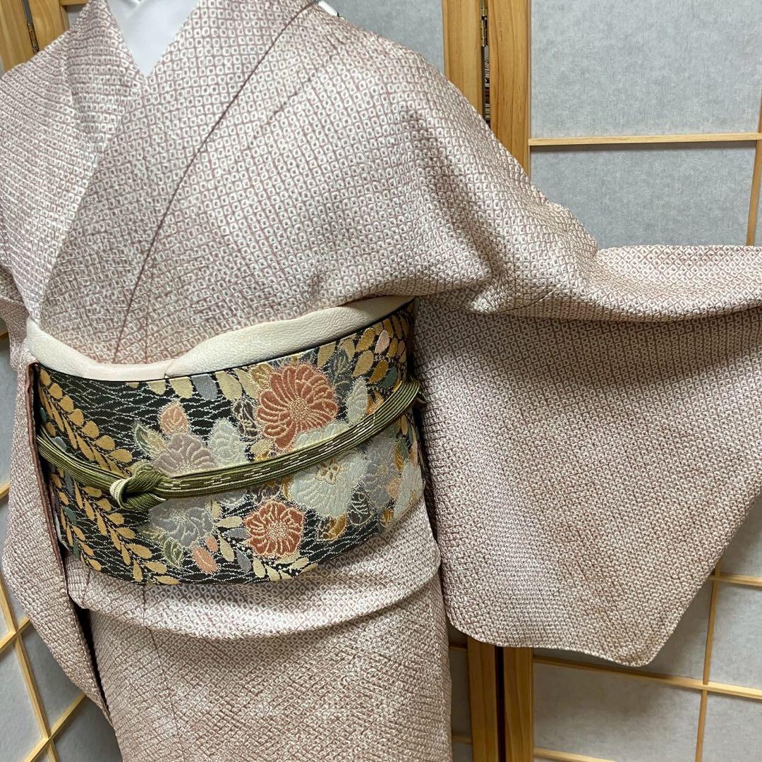 5482# Japanese Kimono Vintage Womens Silk Fabric Robe Kimono only sold Shibori