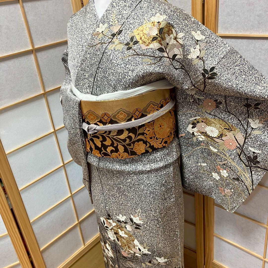 4354# Japanese Kimono Vintage Womens Silk Fabric Robe Kimono only sold