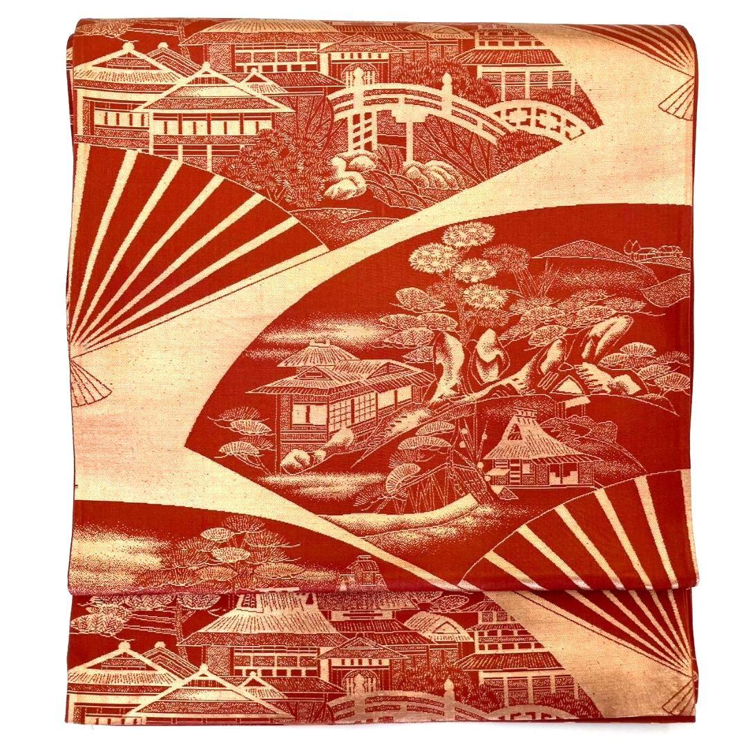 3027# Japanese Vintage Fukuro Obi Belt Kimono Fabric Silk Traditional