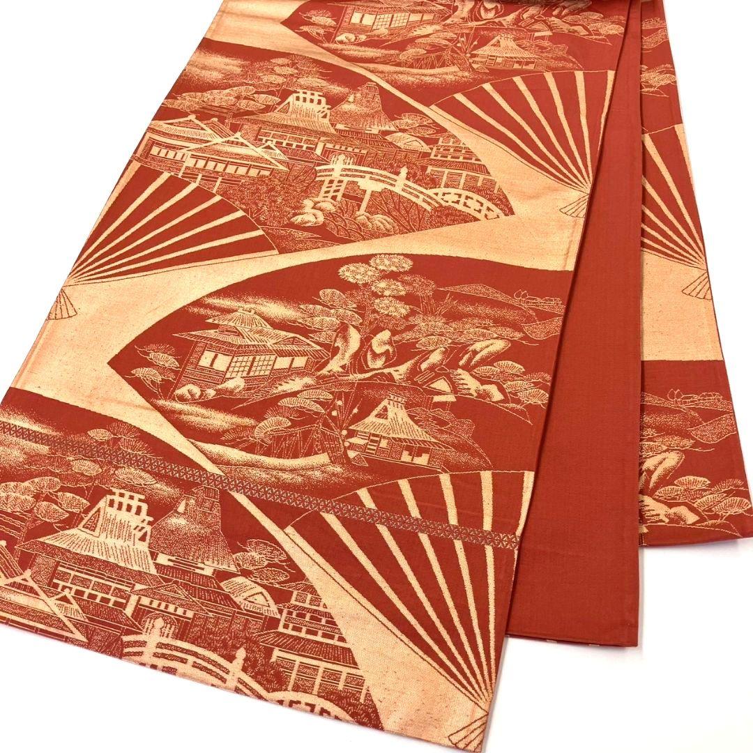 3027# Japanese Vintage Fukuro Obi Belt Kimono Fabric Silk Traditional