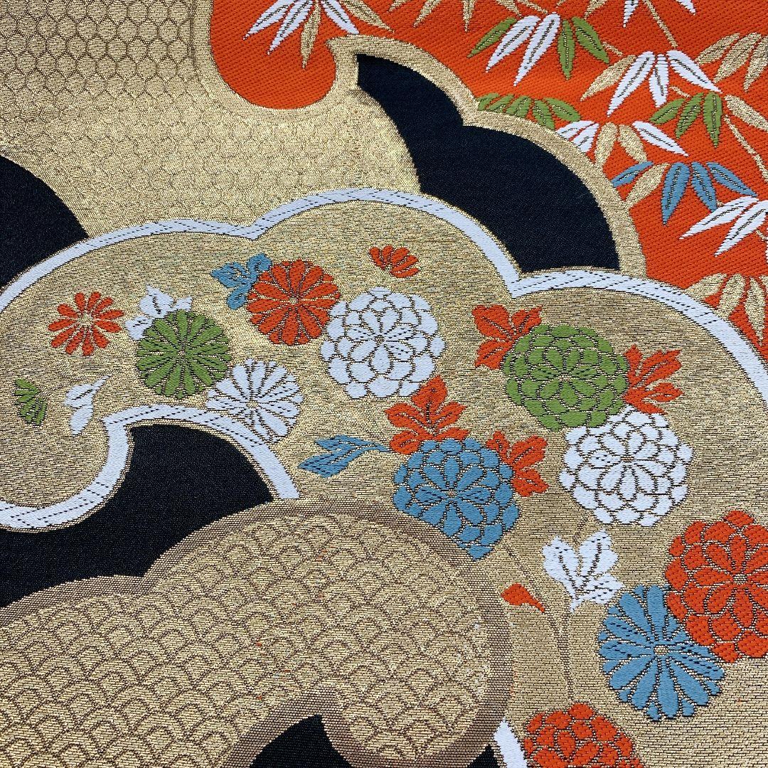 4522# Japanese Vintage Fukuro Obi Belt Kimono Fabric Silk Traditional Untailored