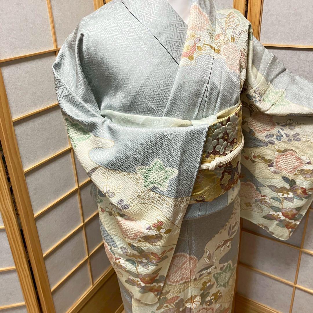 5454# Japanese Kimono Vintage Womens Silk Fabric Robe Kimono only sold Shibori