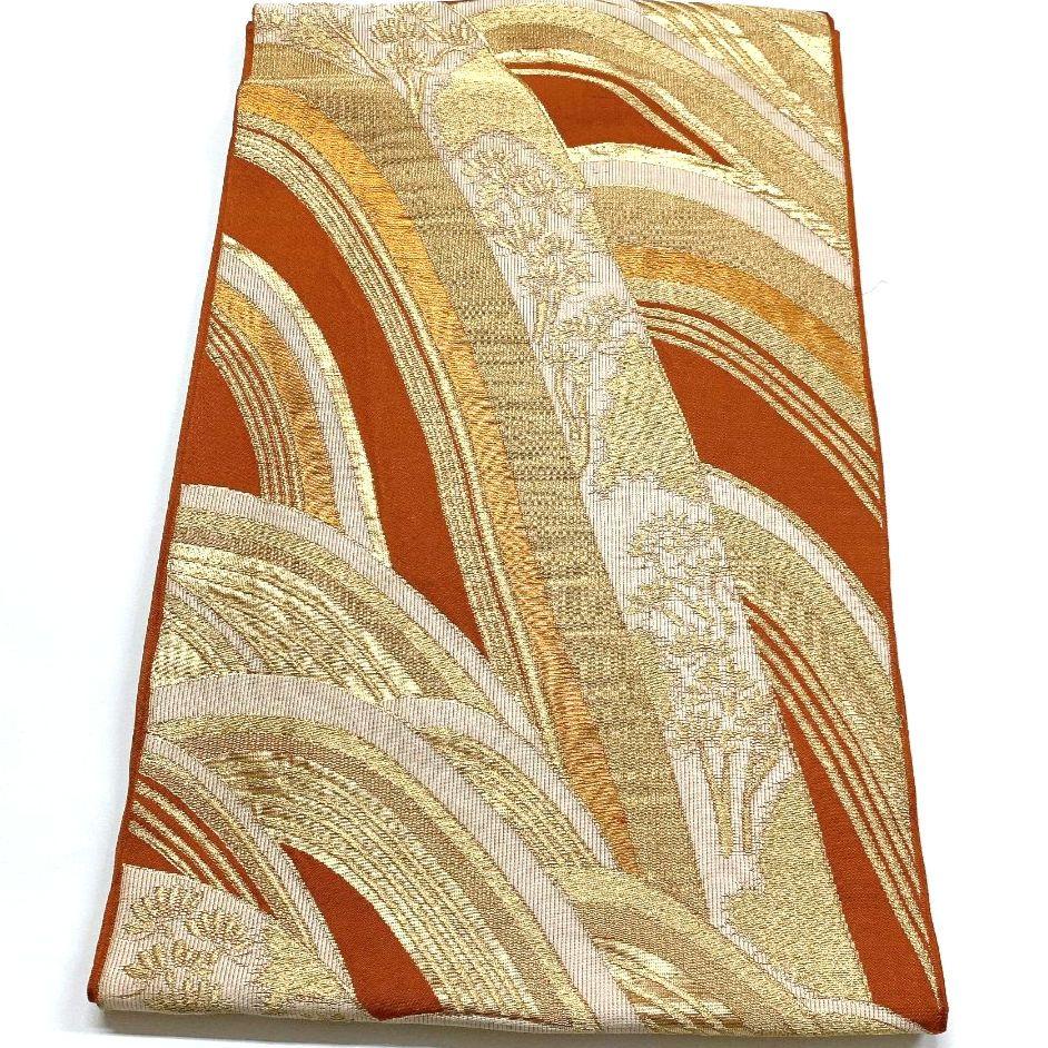 3763# Japanese Vintage Fukuro Obi Belt Kimono Fabric Silk Traditional