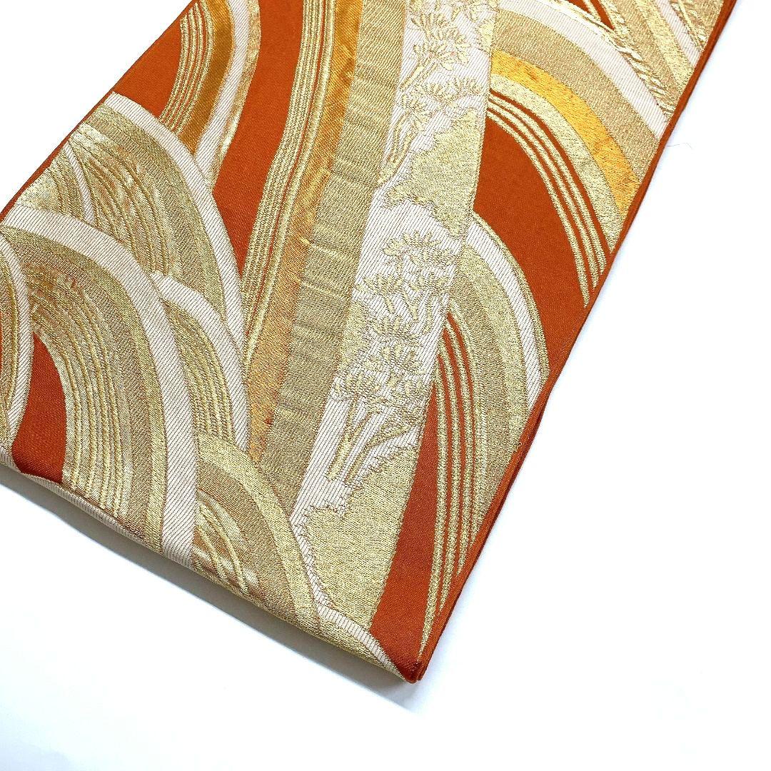 3763# Japanese Vintage Fukuro Obi Belt Kimono Fabric Silk Traditional